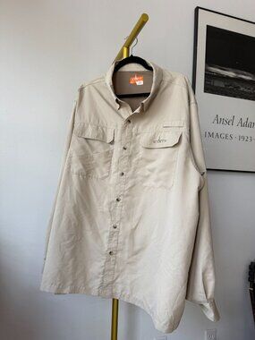 Habit Mens Black Fishing Button-Down Shirt Size 2XL UV 40+ Solar Protection